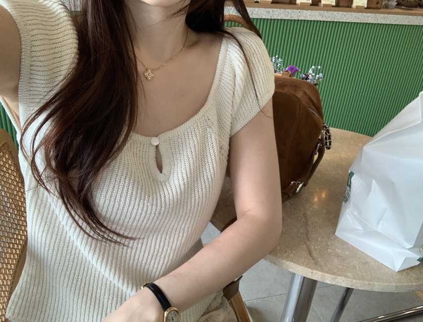 LA CREME韓國東大門代購女士新款26春夏推薦熱賣針織衫雙面LA CREME針織衫