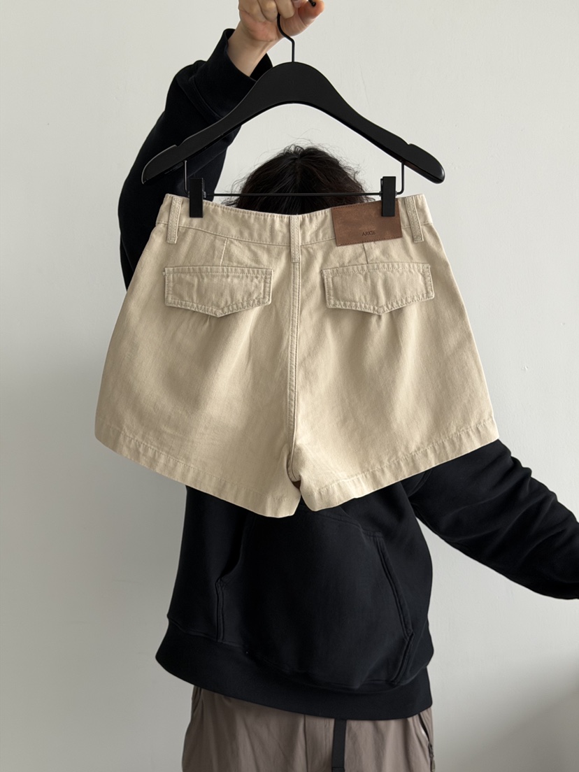 ARKIE/TAF韓國東大門直郵女士新品26春夏人氣短褲人字紋ARKIE/TAF短褲