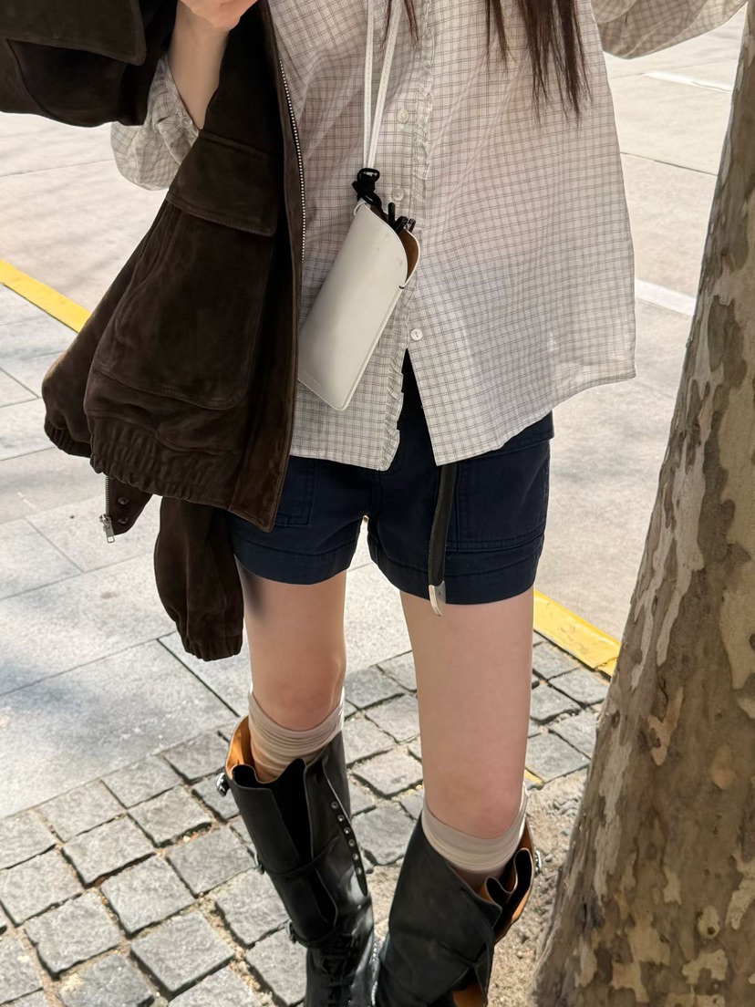 ARKIE/TAF韓國東大門直郵女士新品26春夏人氣短褲人字紋ARKIE/TAF短褲