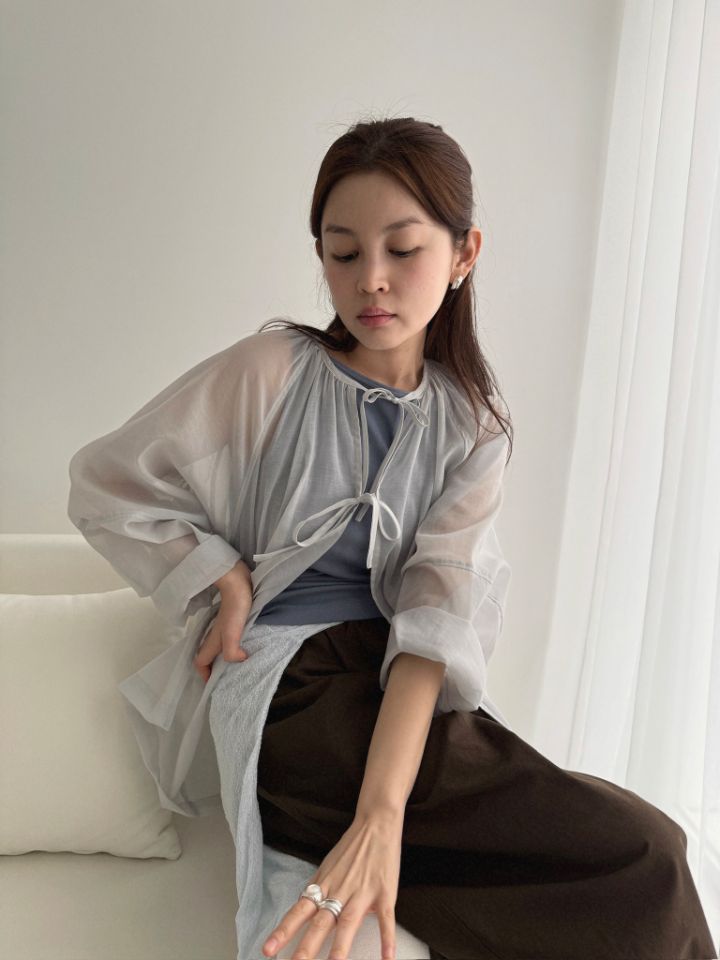 MARE韓國直郵實拍女士新品推薦休閑人氣時尚襯衫蕾絲衫褶皺MARE襯衫/蕾絲衫