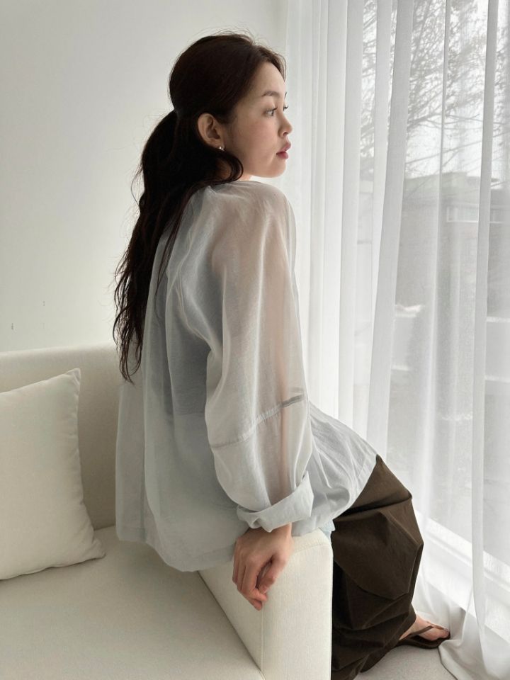 MARE韓國直郵實拍女士新品推薦休閑人氣時尚襯衫蕾絲衫褶皺MARE襯衫/蕾絲衫