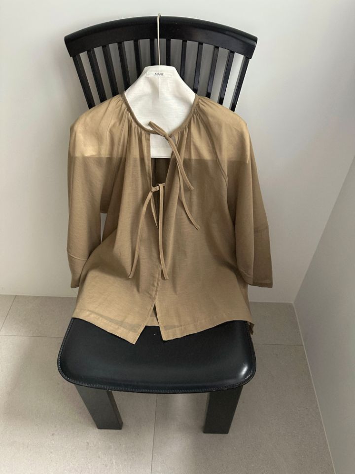 MARE韓國直郵實拍女士新品推薦休閑人氣時尚襯衫蕾絲衫褶皺MARE襯衫/蕾絲衫圖色3