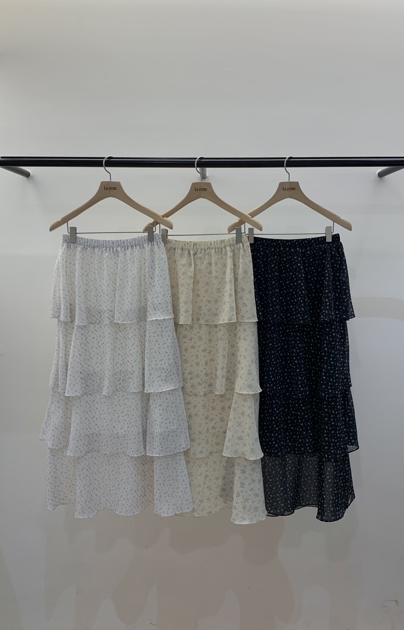 LA CREME韓國直郵實拍女裝新款熱賣26春夏推薦長裙花朵雪紡LA CREME長裙