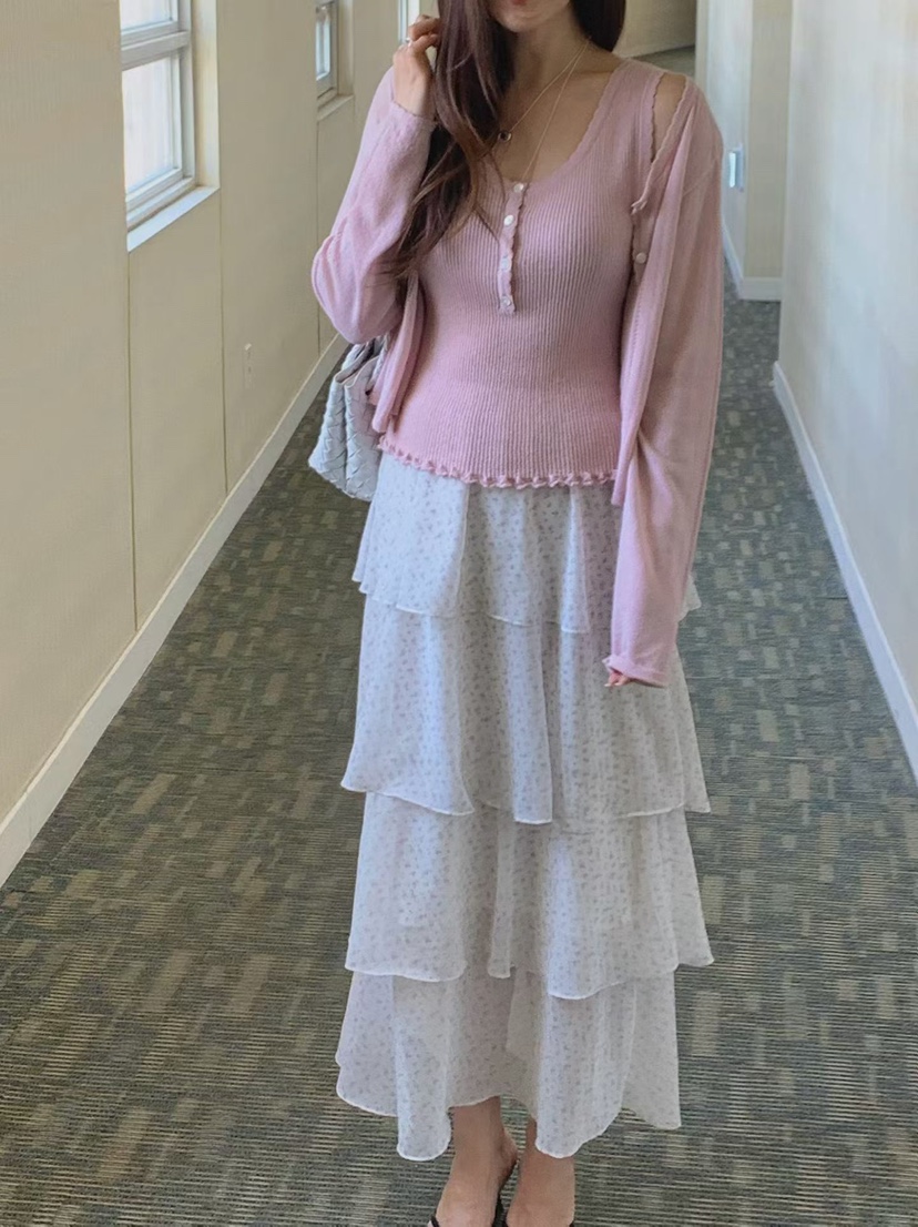 LA CREME韓國直郵實拍女裝新款熱賣26春夏推薦長裙花朵雪紡LA CREME長裙