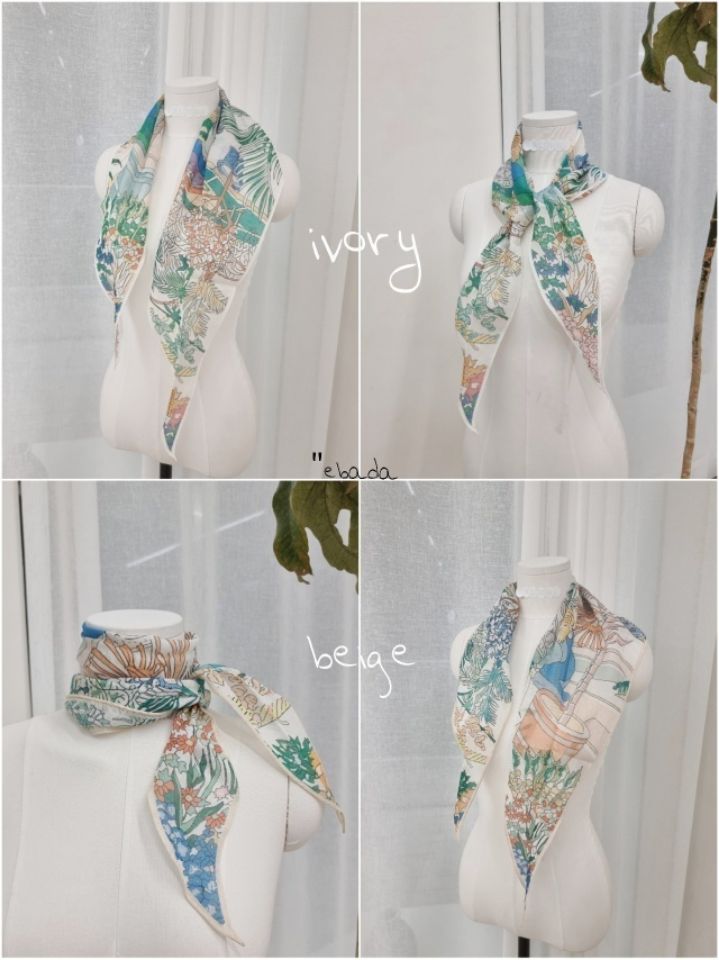 EBADA韓國直郵女士新品熱賣時尚職業人氣26春夏圍巾披肩絲綢EBADA圍巾/披肩