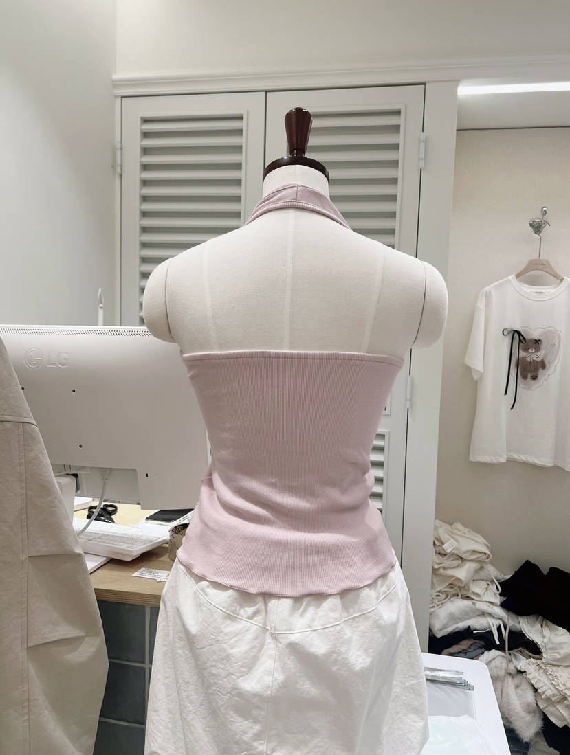 LOVE ROSIE韓國東大門代購女士新品時尚吊帶背心褶皺羅紋LOVE ROSIE吊帶/背心