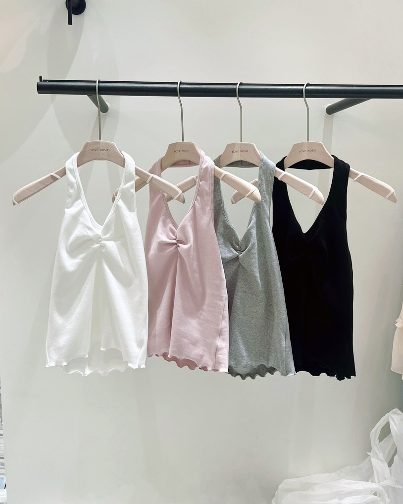 LOVE ROSIE韓國東大門代購女士新品時尚吊帶背心褶皺羅紋LOVE ROSIE吊帶/背心