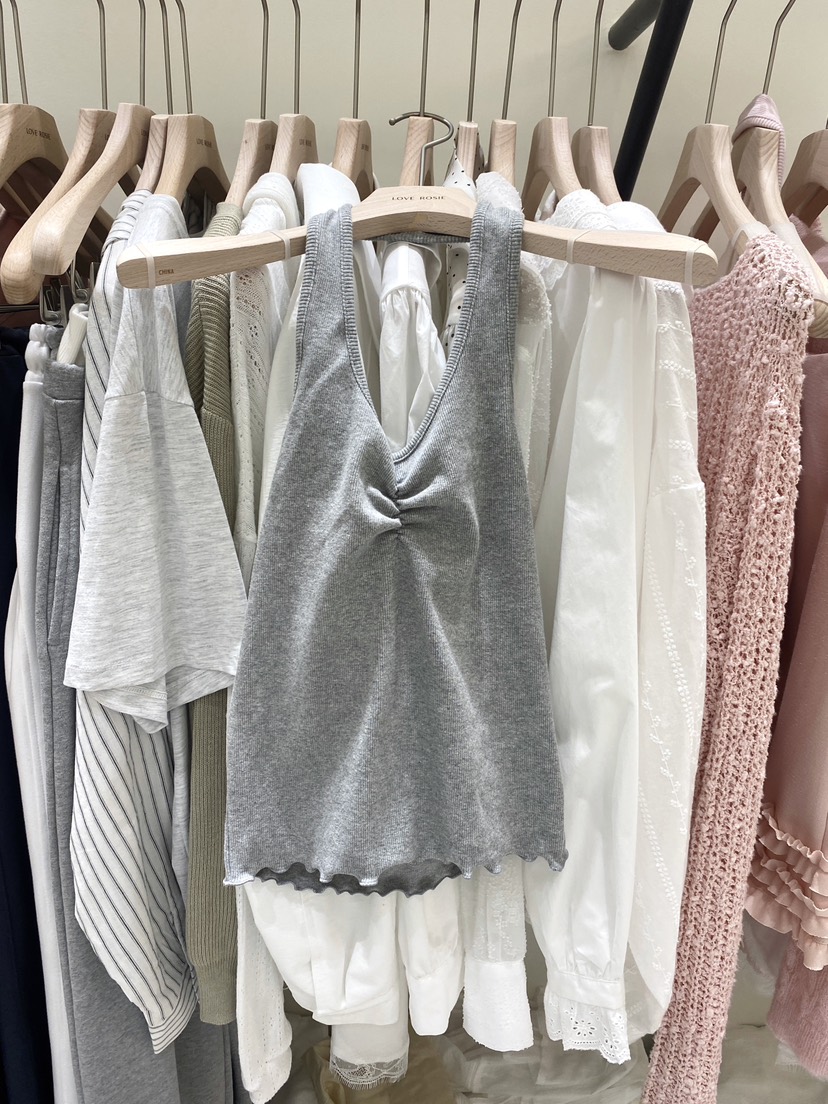LOVE ROSIE韓國東大門代購女士新品時尚吊帶背心褶皺羅紋LOVE ROSIE吊帶/背心圖色3