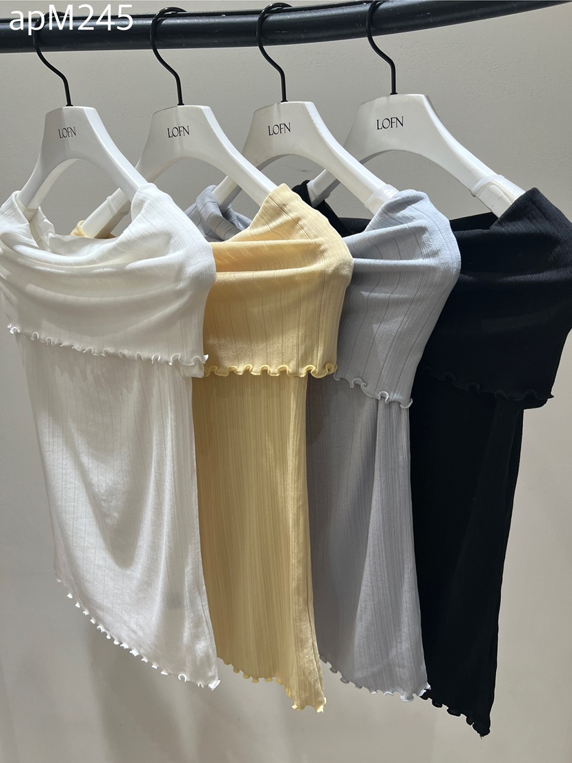 LOFN韓國直郵實拍女裝新品人氣休閑職業時尚26春夏T恤露肩LOFNT恤