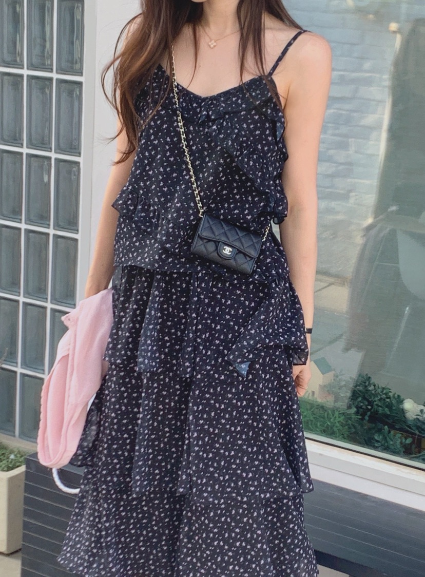 LA CREME韓國直郵女士新品熱賣職業人氣吊帶背心多層雪紡LA CREME吊帶/背心