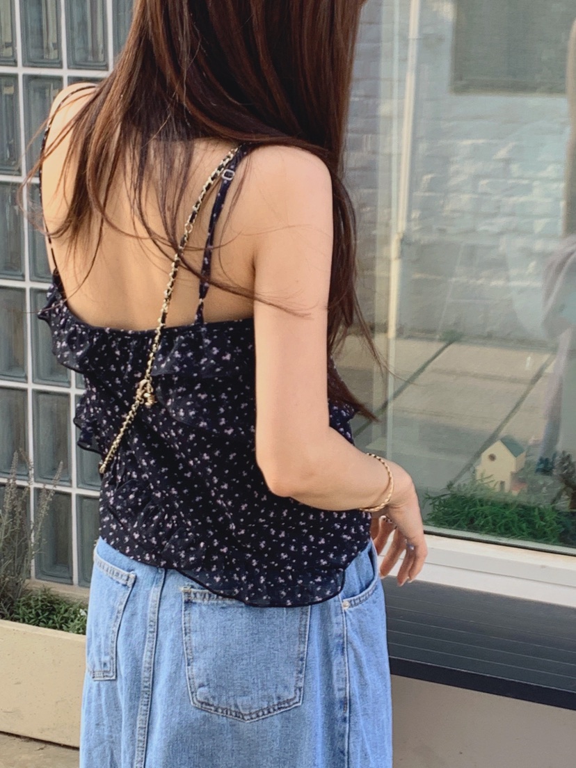 LA CREME韓國直郵女士新品熱賣職業人氣吊帶背心多層雪紡LA CREME吊帶/背心