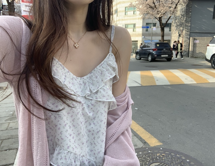 LA CREME韓國直郵女士新品熱賣職業人氣吊帶背心多層雪紡LA CREME吊帶/背心