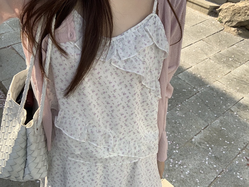 LA CREME韓國直郵女士新品熱賣職業人氣吊帶背心多層雪紡LA CREME吊帶/背心