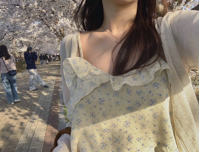 LA CREME韓國直郵女士新品熱賣職業人氣吊帶背心多層雪紡LA CREME吊帶/背心