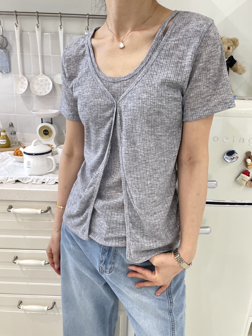 EDITION-P韓國東大門直郵女裝新品推薦時尚人氣T恤假兩件EDITION/CHAHEET恤