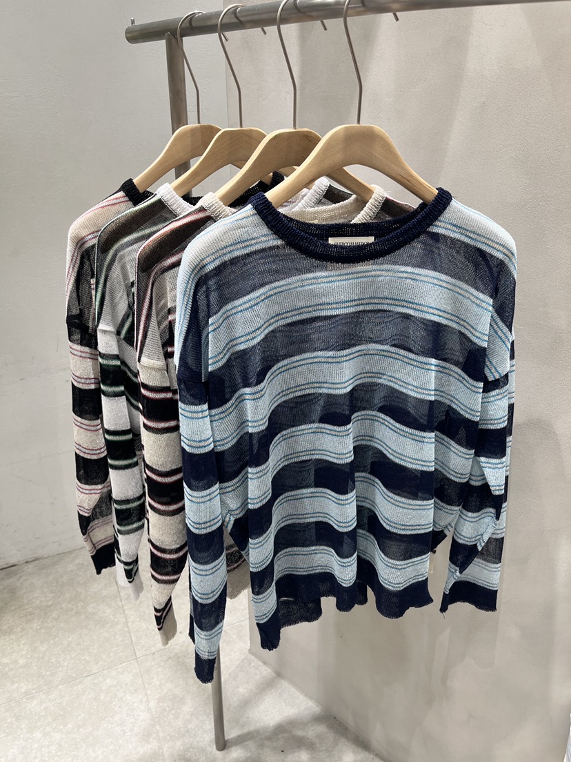 EVERCOMMERCE METICULOUSLY DESIGNED韓國東大門代購女裝新款熱賣針織衫亞麻條紋EVERCOMMERCE METICULOUSLY DESIGNED針織衫