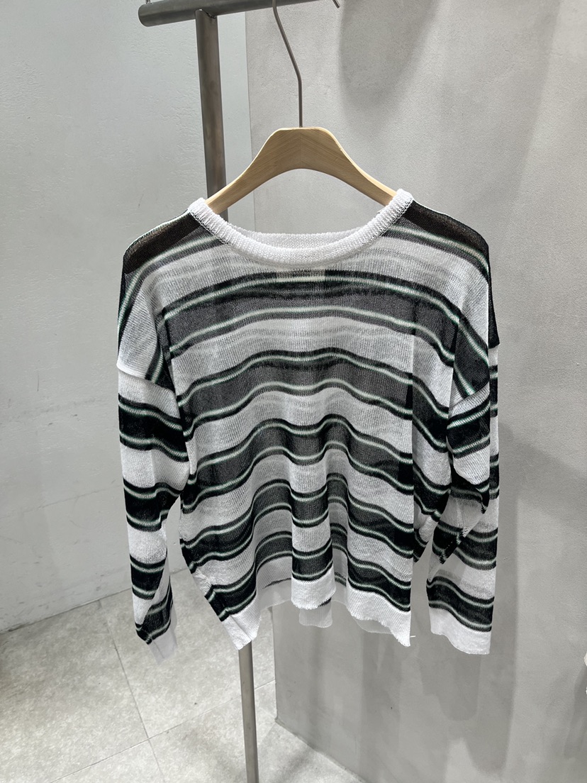 EVERCOMMERCE METICULOUSLY DESIGNED韓國東大門代購女裝新款熱賣針織衫亞麻條紋EVERCOMMERCE METICULOUSLY DESIGNED針織衫圖色2