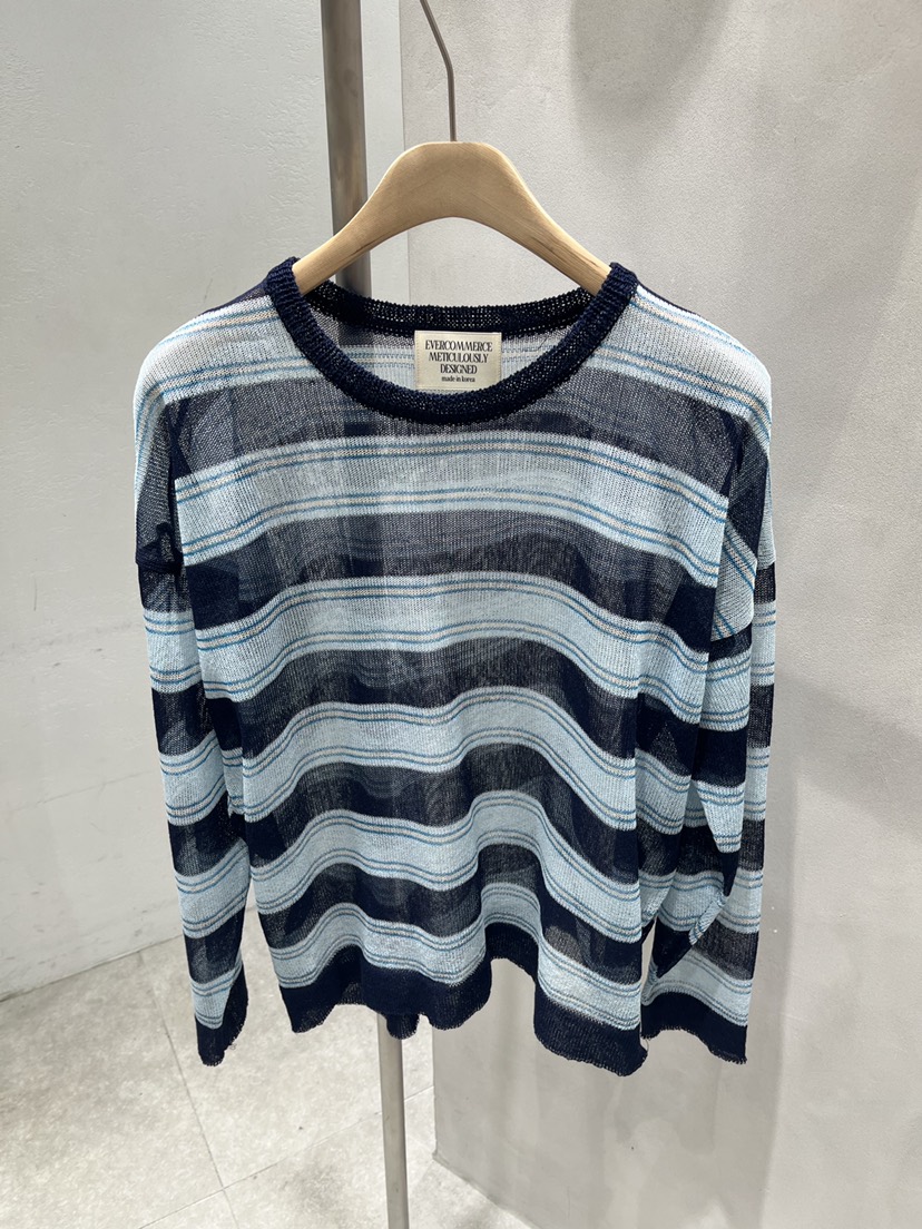 EVERCOMMERCE METICULOUSLY DESIGNED韓國東大門代購女裝新款熱賣針織衫亞麻條紋EVERCOMMERCE METICULOUSLY DESIGNED針織衫圖色3