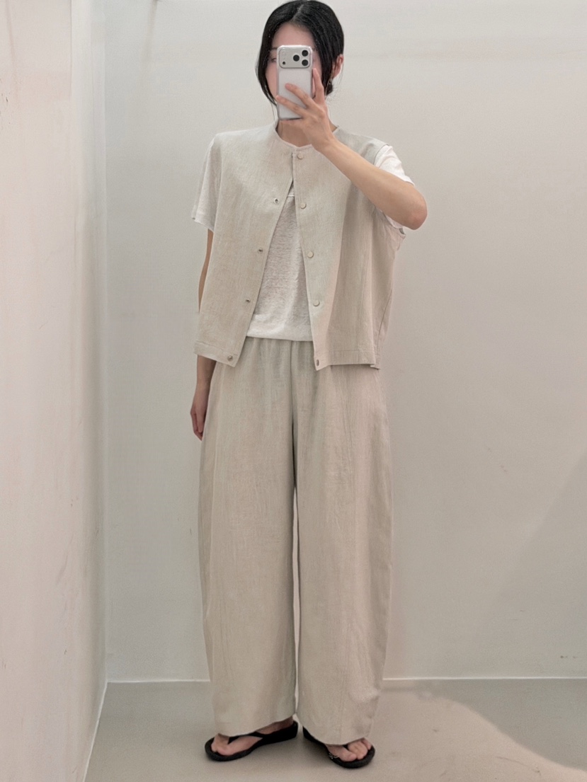 PEPPER-L韓國直郵女裝新款休閑時尚推薦職業26春夏馬甲亞麻布PEPPER馬甲