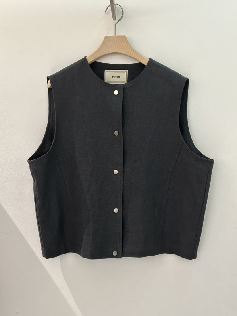 PEPPER-L韓國直郵女裝新款休閑時尚推薦職業26春夏馬甲亞麻布PEPPER馬甲圖色2