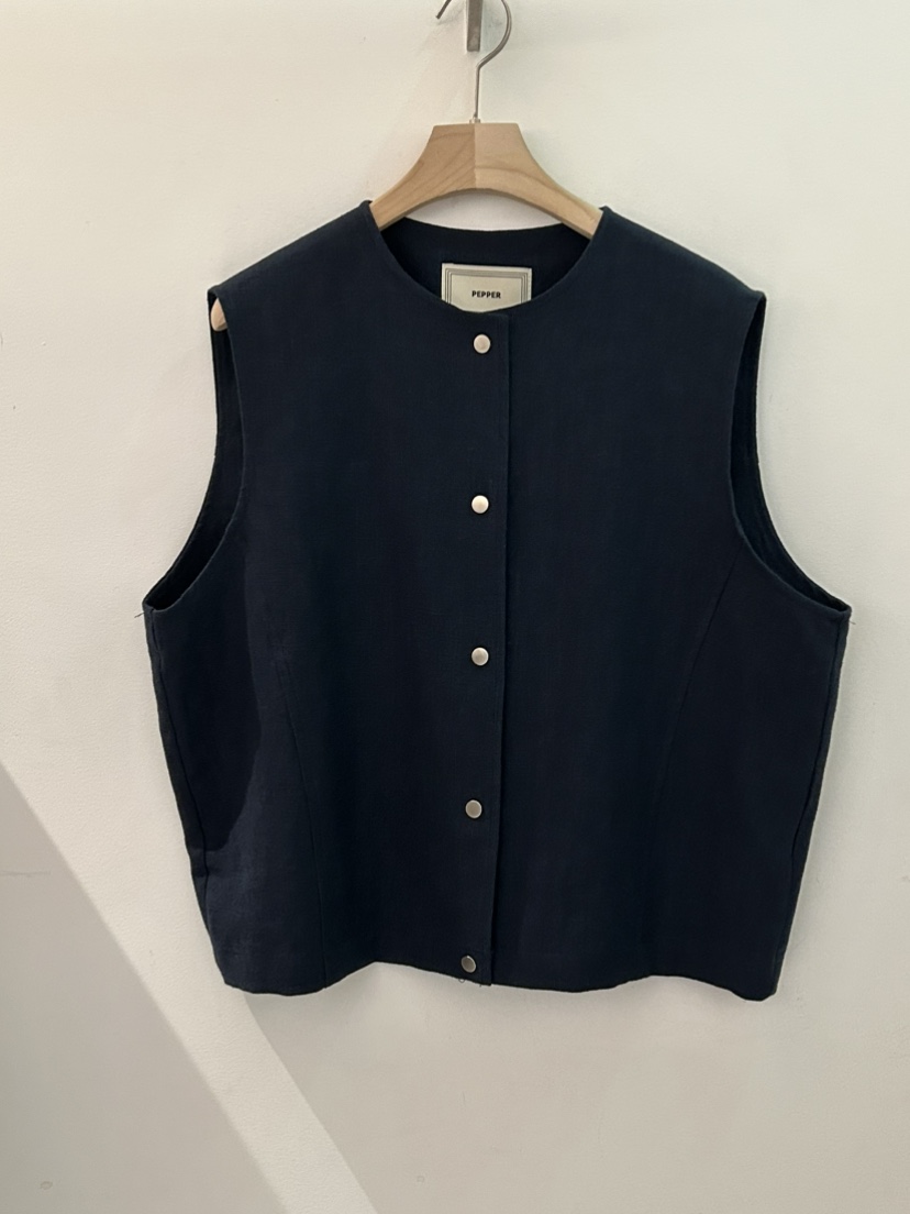 PEPPER-L韓國直郵女裝新款休閑時尚推薦職業26春夏馬甲亞麻布PEPPER馬甲圖色5