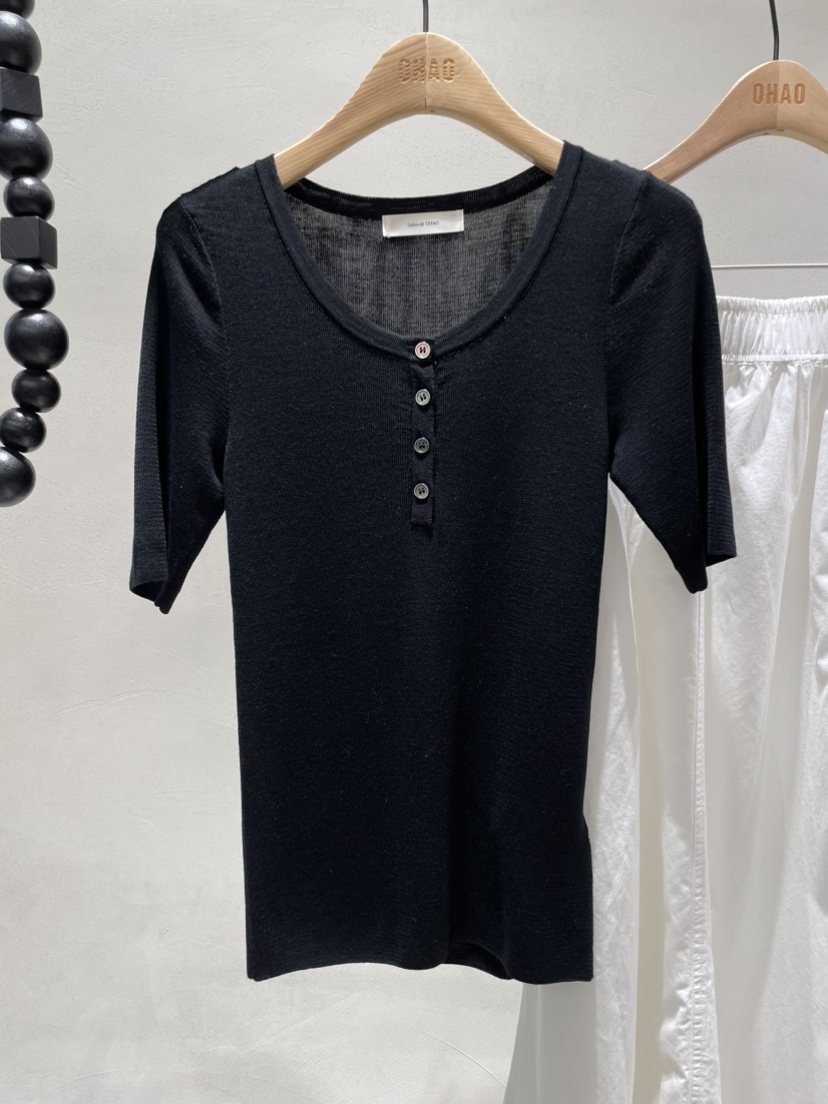 OHAO韓國東大門代購女裝新款人氣推薦休閑26春夏職業針織衫OHAO/HA MONG針織衫圖色1