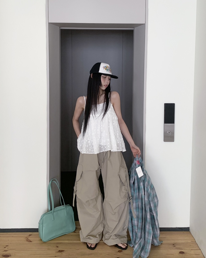 OURWAVE/OUR ROOM韓國東大門代購女士新款時尚休閑褲尼龍Our Wave/Our Room休閑褲