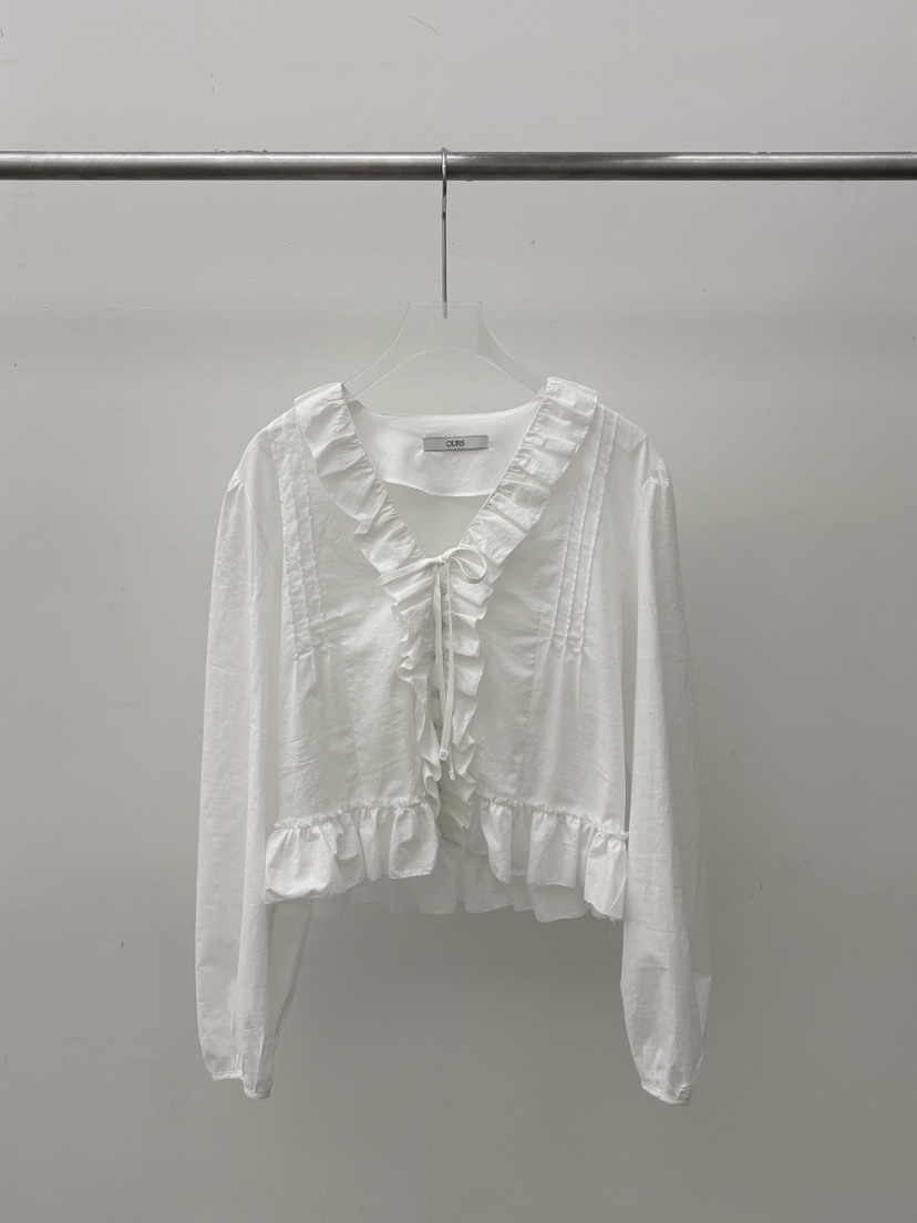 OURS韓國直郵女士新品時尚26春夏推薦職業休閑襯衫蕾絲衫OURS襯衫/蕾絲衫圖色1