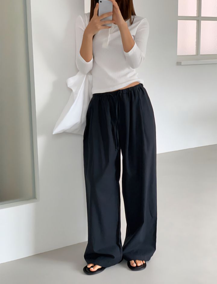 KOMOREBI韓國東大門代購女士新款職業熱賣26春夏人氣休閑褲KOMOREBI休閑褲