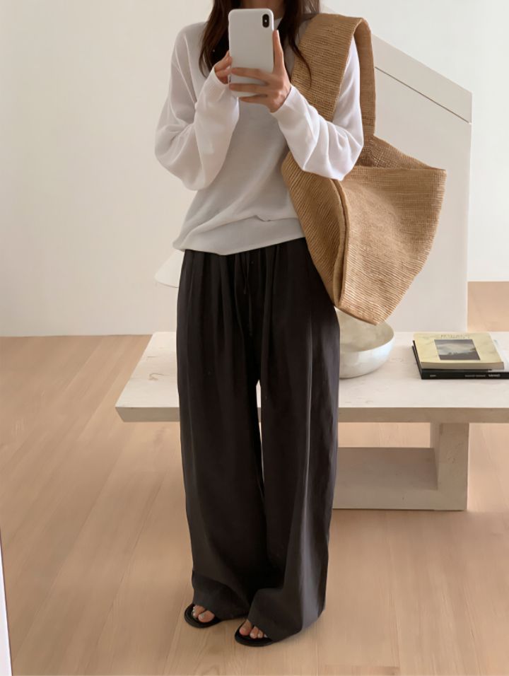 KOMOREBI韓國東大門代購女士新款職業熱賣26春夏人氣休閑褲KOMOREBI休閑褲