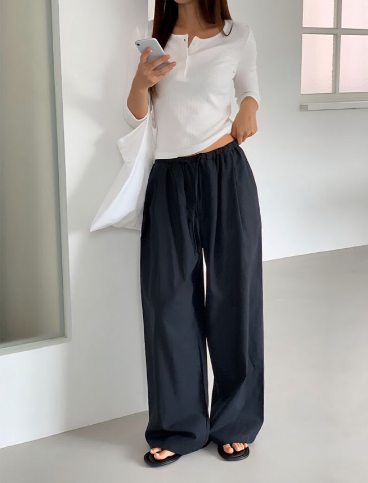 KOMOREBI韓國東大門代購女士新款職業熱賣26春夏人氣休閑褲KOMOREBI休閑褲