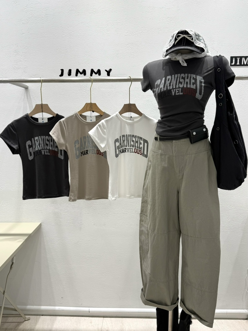 JIMMY韓國直郵實拍女士新品職業休閑熱賣26春夏人氣時尚T恤JIMMY/REMAKET恤