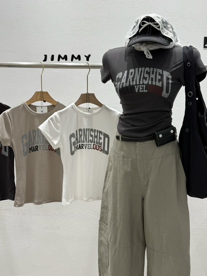 JIMMY韓國直郵實拍女士新品職業休閑熱賣26春夏人氣時尚T恤JIMMY/REMAKET恤