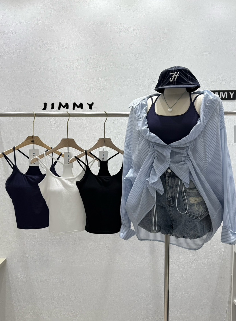 JIMMY韓國直郵女裝新款時尚26春夏推薦人氣熱賣吊帶背心條紋JIMMY/REMAKE吊帶/背心