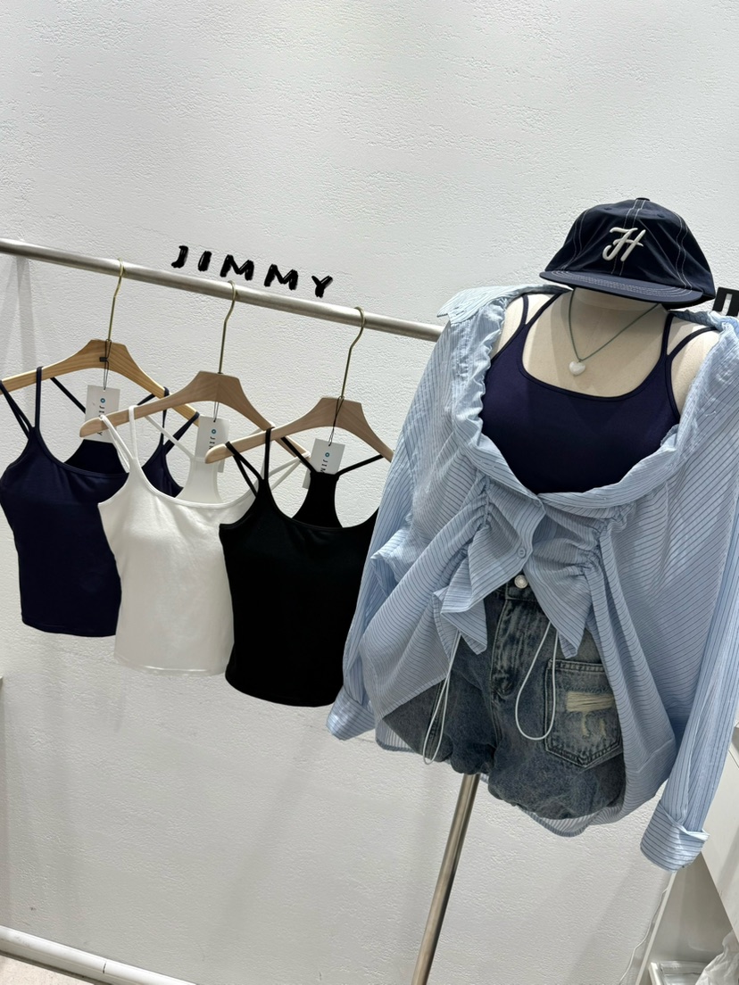 JIMMY韓國直郵女裝新款時尚26春夏推薦人氣熱賣吊帶背心條紋JIMMY/REMAKE吊帶/背心