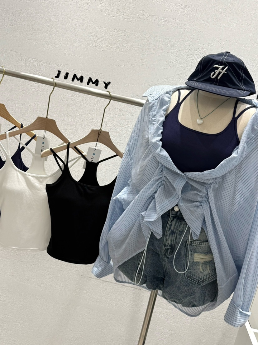 JIMMY韓國直郵女裝新款時尚26春夏推薦人氣熱賣吊帶背心條紋JIMMY/REMAKE吊帶/背心
