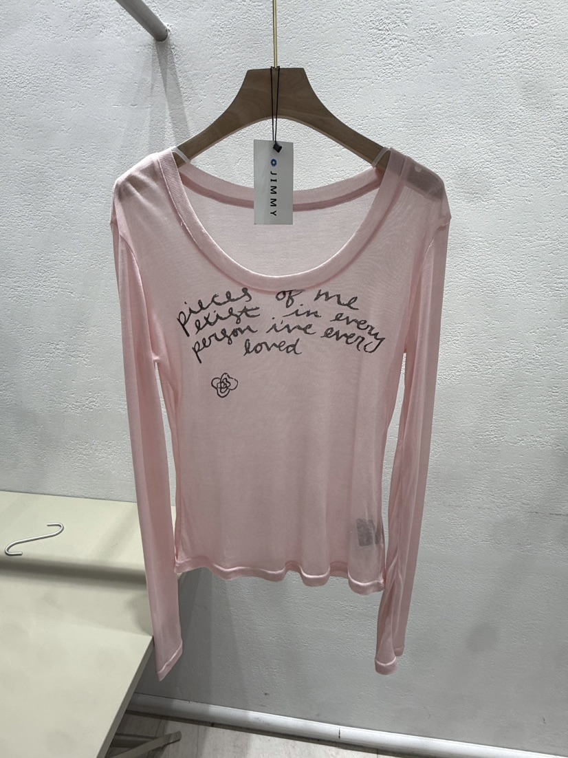 JIMMY韓國直郵實拍女士新款26春夏推薦休閑人氣長袖T恤透明JIMMY/REMAKE長袖T恤圖色1