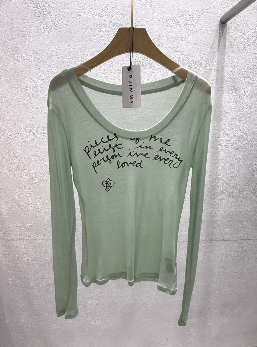 JIMMY韓國直郵實拍女士新款26春夏推薦休閑人氣長袖T恤透明JIMMY/REMAKE長袖T恤圖色3