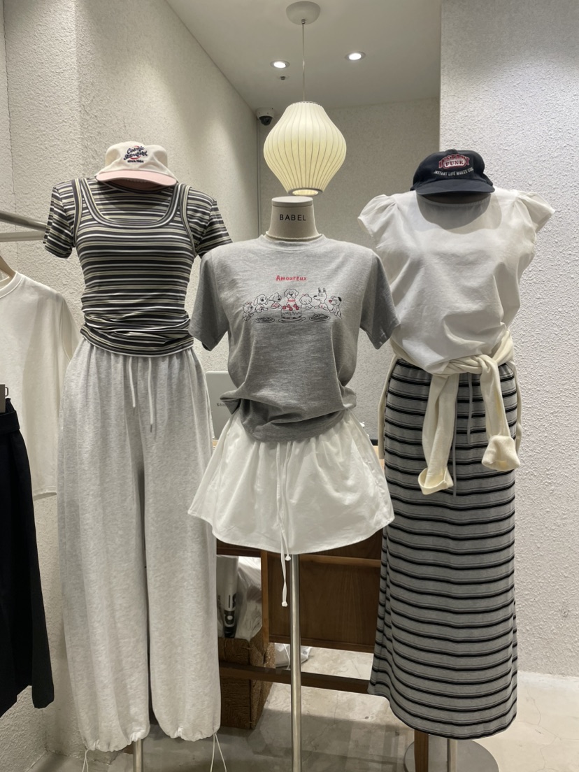 BABEL韓國直郵女裝新款熱賣休閑時尚人氣職業推薦T恤條紋BABELT恤