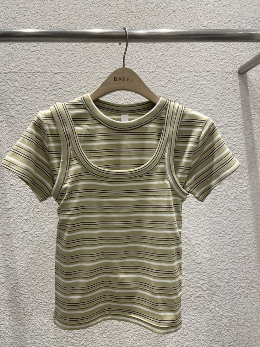 BABEL韓國直郵女裝新款熱賣休閑時尚人氣職業推薦T恤條紋BABELT恤圖色1