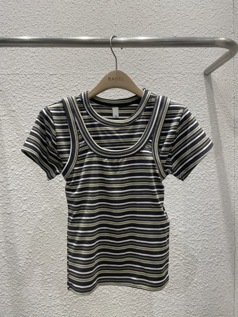 BABEL韓國直郵女裝新款熱賣休閑時尚人氣職業推薦T恤條紋BABELT恤圖色2
