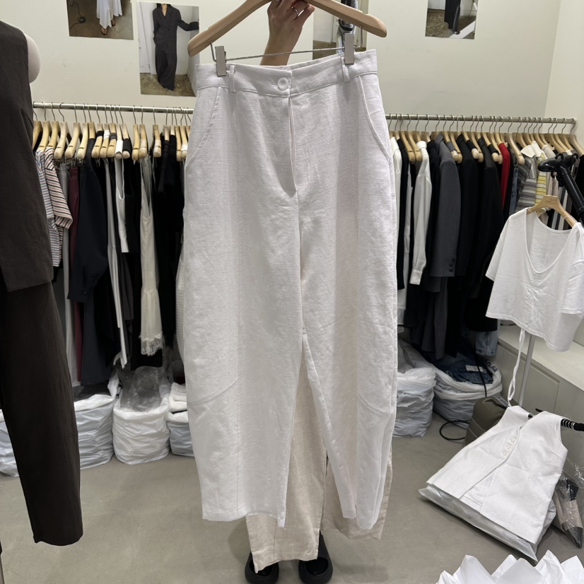 VIVEL韓國東大門直郵女裝新品推薦26春夏職業人氣休閑褲亞麻VIVEL休閑褲圖色1