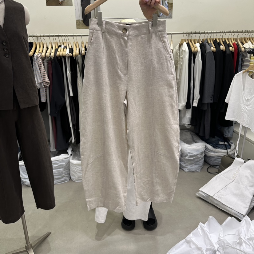 VIVEL韓國東大門直郵女裝新品推薦26春夏職業人氣休閑褲亞麻VIVEL休閑褲圖色2