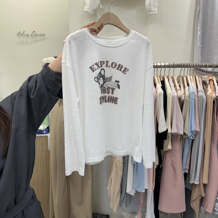 THE LOW韓國東大門代購女士新品時尚職業26春夏人氣長袖T恤THE LOW長袖T恤圖色2