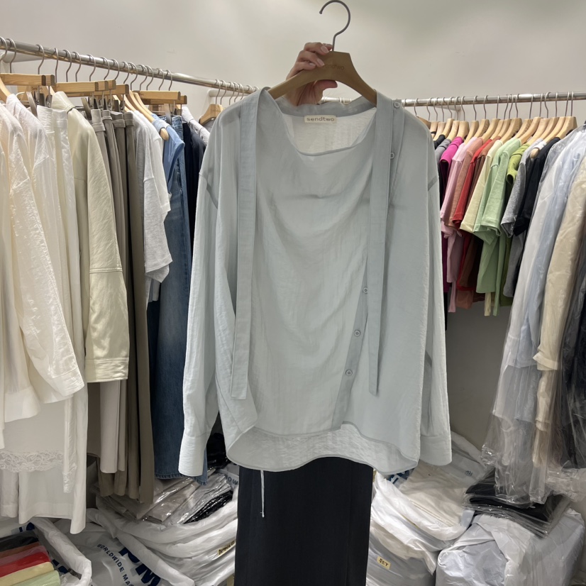 SENDTWO韓國東大門代購女士新品熱賣推薦26春夏襯衫蕾絲衫SENDTWO襯衫/蕾絲衫圖色2