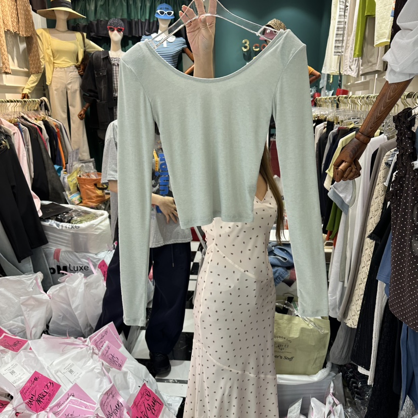 3COLOR韓國東大門代購女士新品推薦長袖T恤Three color長袖T恤