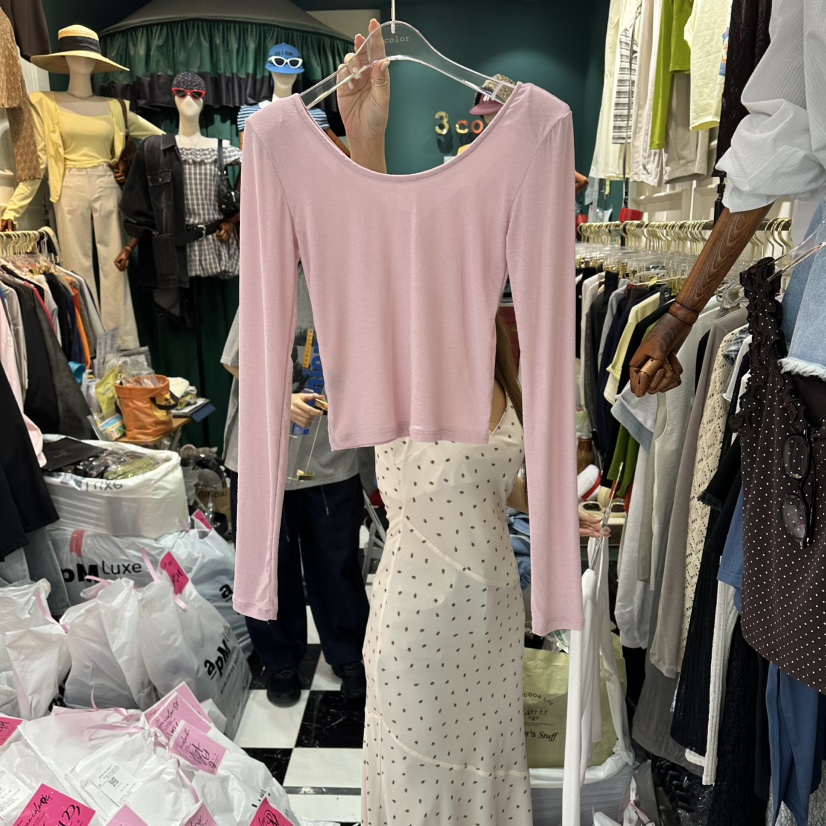 3COLOR韓國東大門代購女士新品推薦長袖T恤Three color長袖T恤圖色2