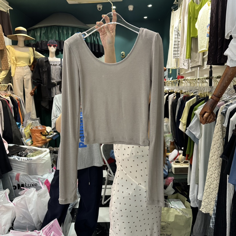 3COLOR韓國東大門代購女士新品推薦長袖T恤Three color長袖T恤圖色3