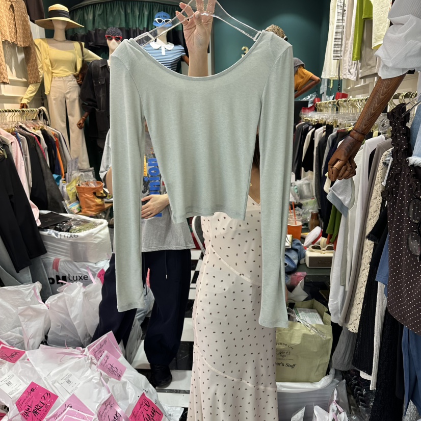 3COLOR韓國東大門代購女士新品推薦長袖T恤Three color長袖T恤圖色4