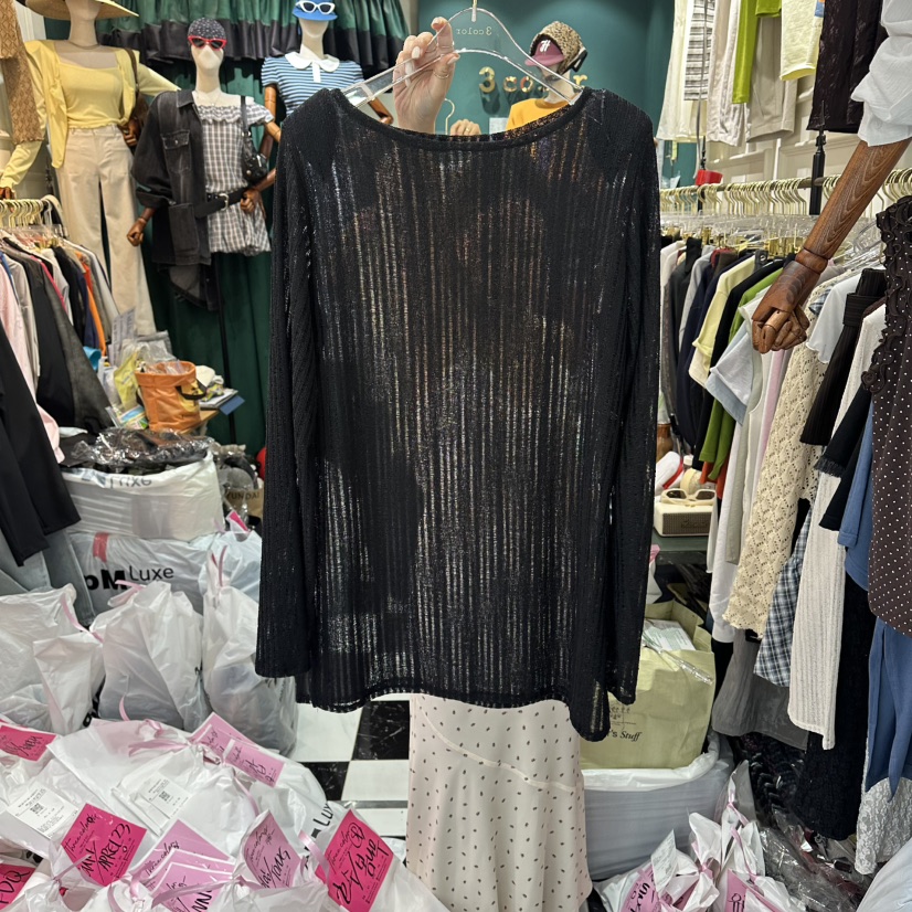 3COLOR韓國直郵女士新款人氣長袖T恤Three color長袖T恤圖色3